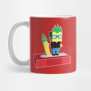 Polygonal Artist Holding a Pencil Mug